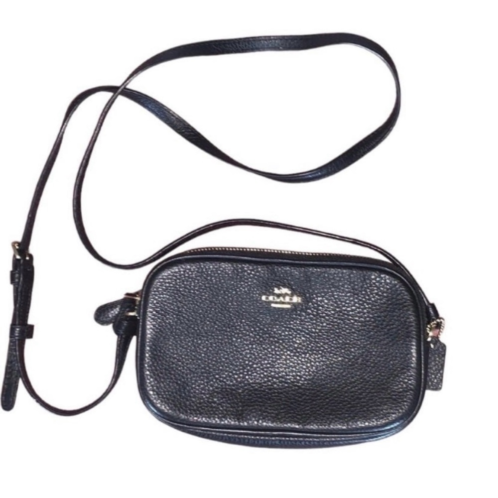 NWOT Coach Black Pebble Leather Crossbody Bag - Picture 4 of 9